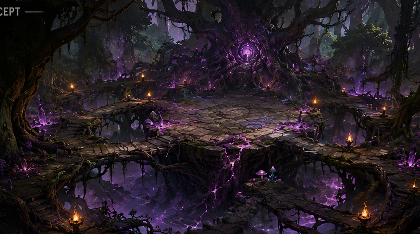 Blightroot Hollow arena concept
