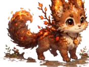 Cinderpaw, a fiery baby Faefera creature