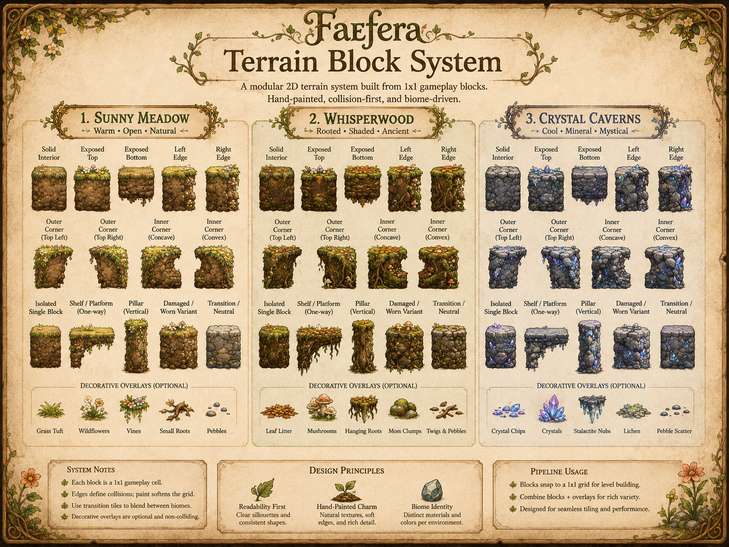 Faefera terrain art showing detailed natural ground blocks and a continuous surface